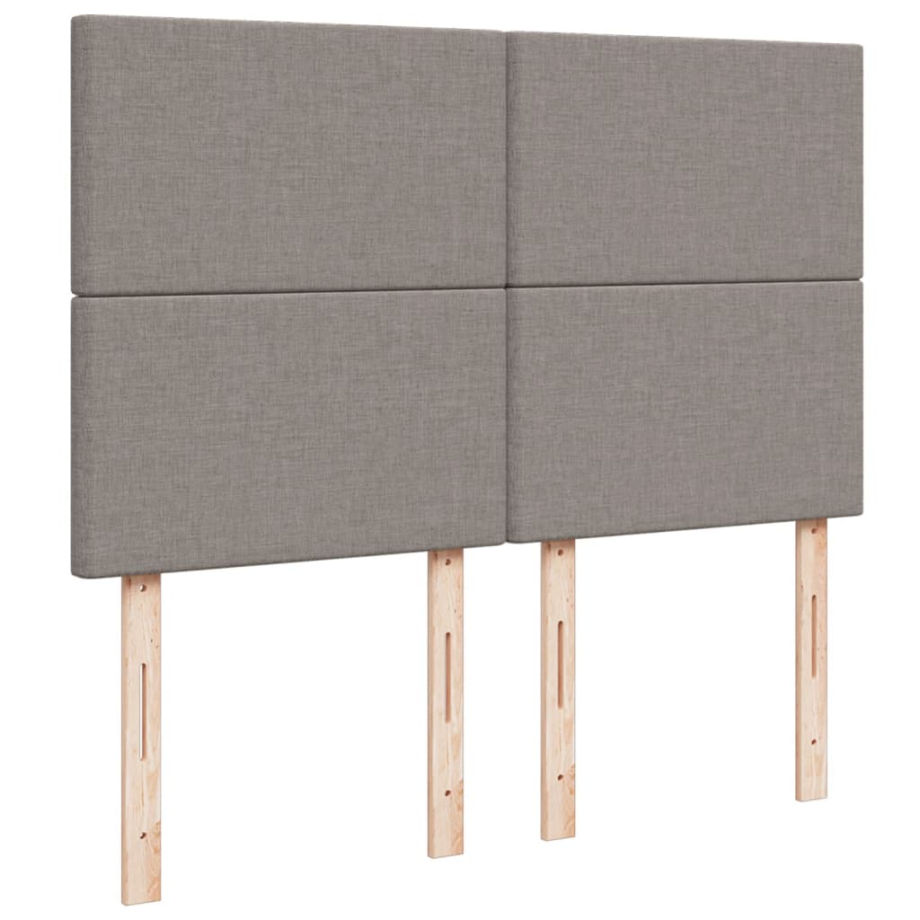 Lit à sommier tapissier avec matelas taupe 140x190 cm tissu