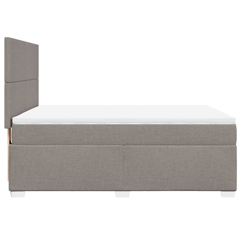 Lit à sommier tapissier avec matelas taupe 140x190 cm tissu