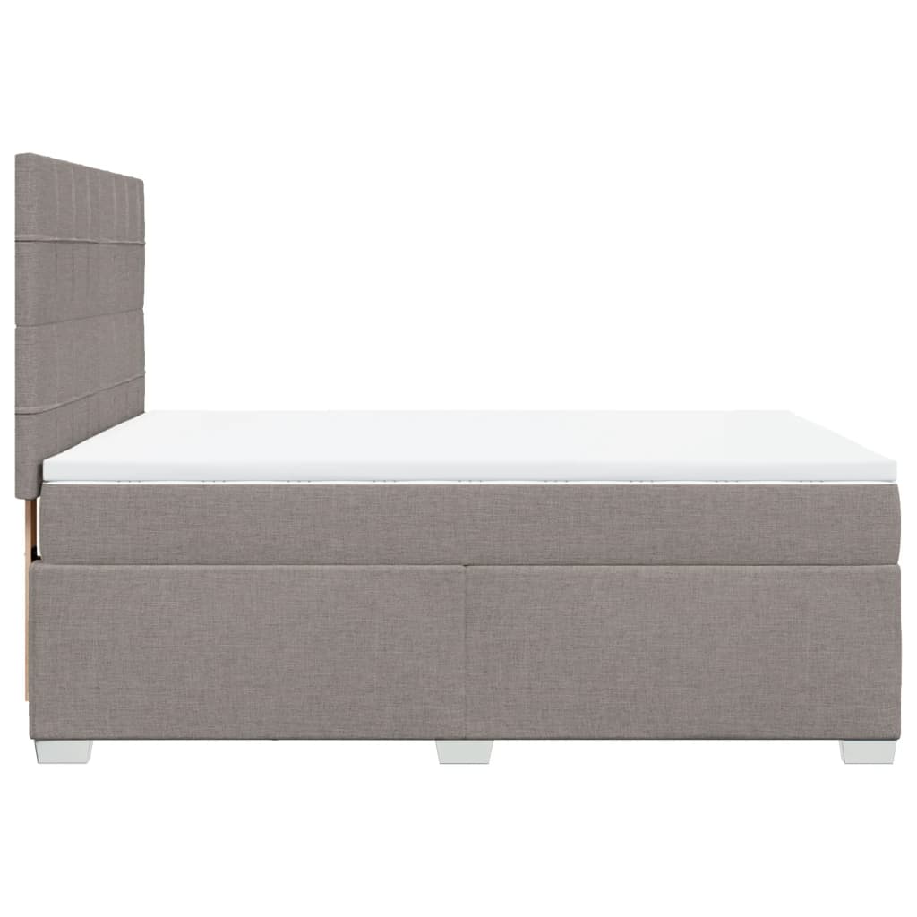 Lit à sommier tapissier avec matelas taupe 140x190 cm tissu