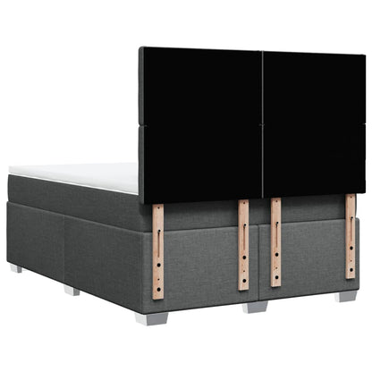 Boxspringbett mit Matratze Dunkelgrau 140x190 cm Stoff