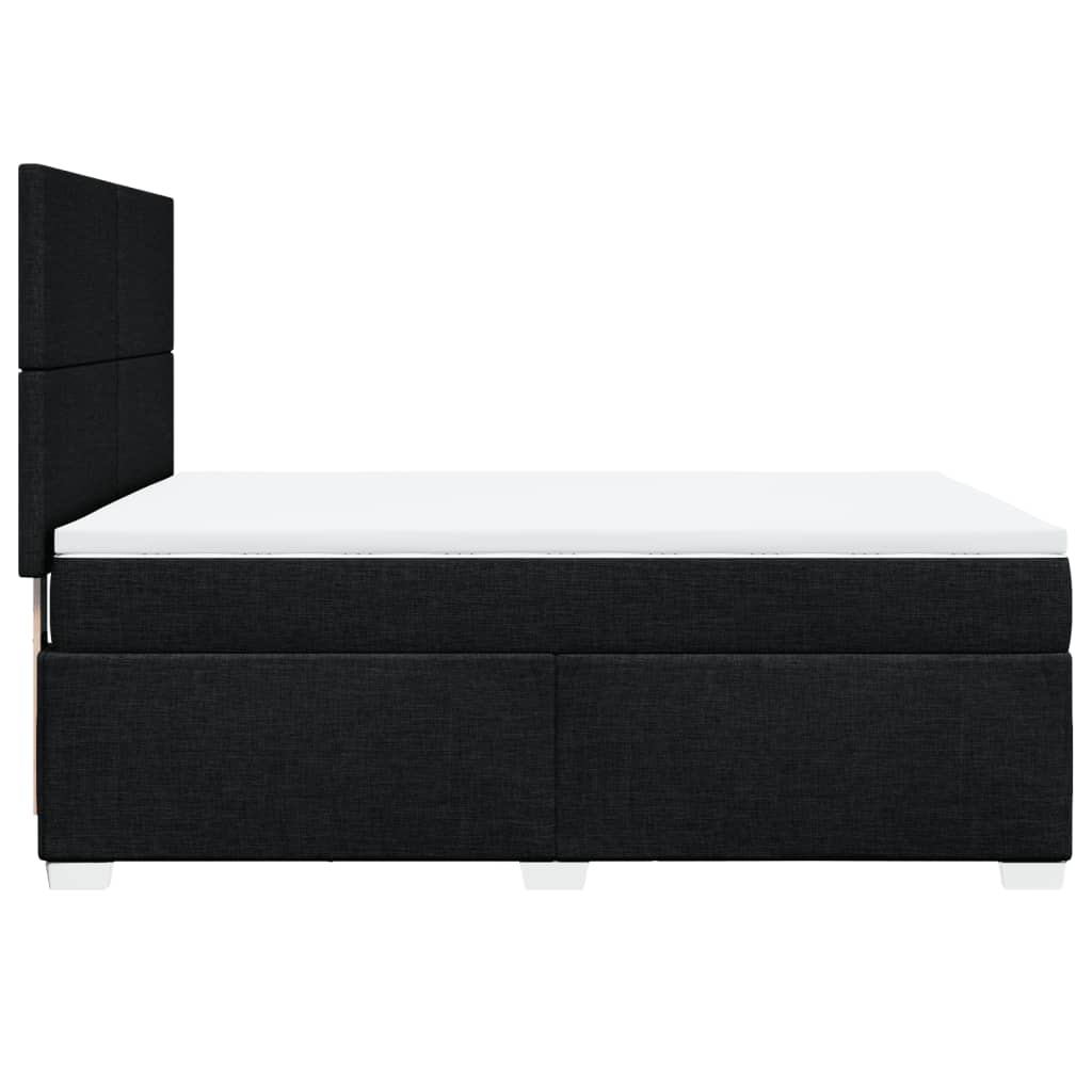 Box spring bed with mattress black 160x200 cm fabric