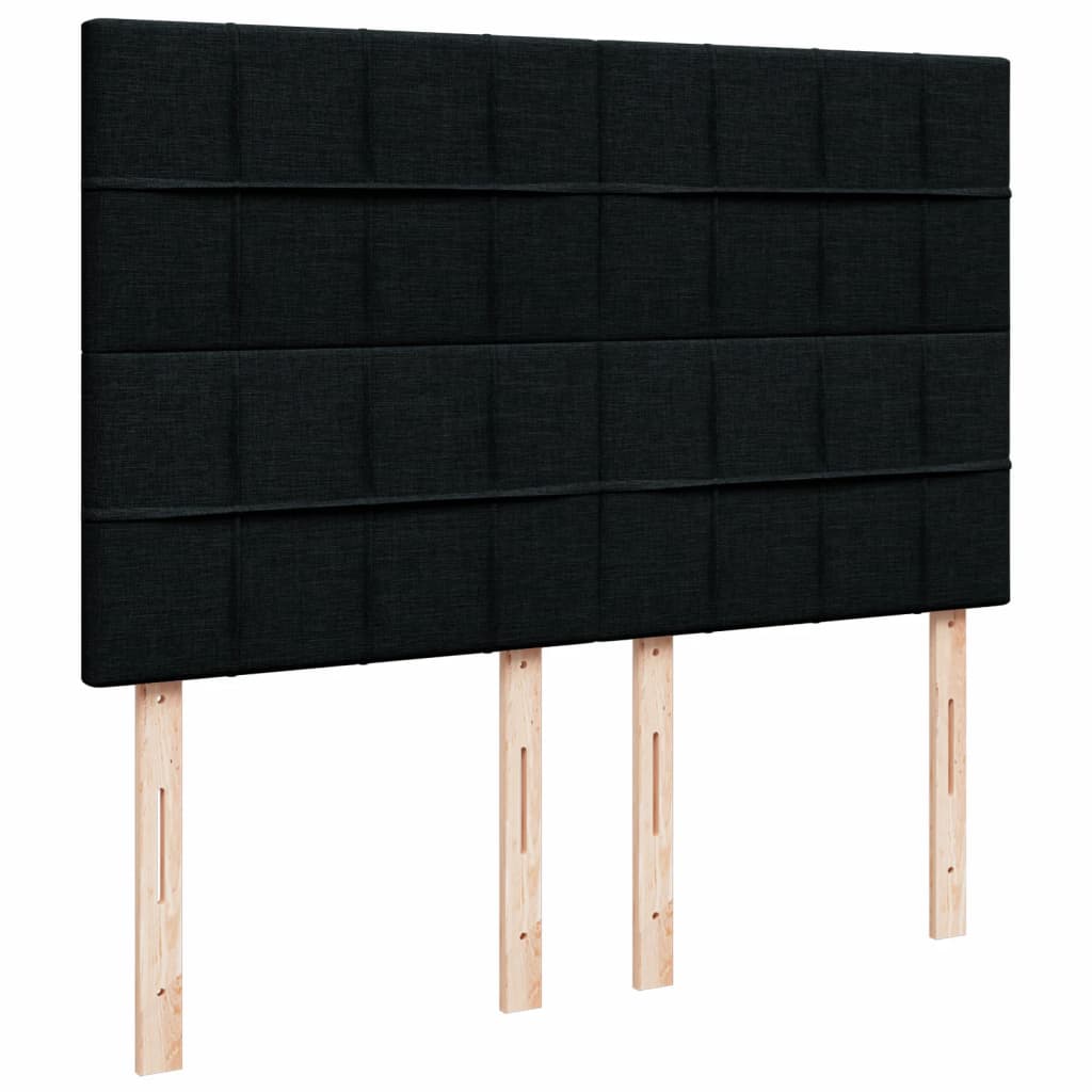 Box spring bed with mattress black 160x200 cm fabric