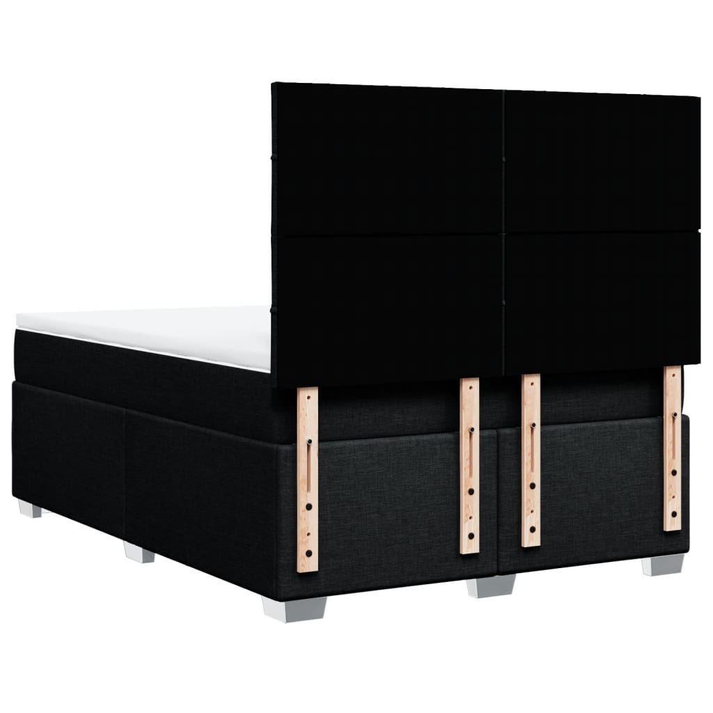 Box spring bed with mattress black 160x200 cm fabric