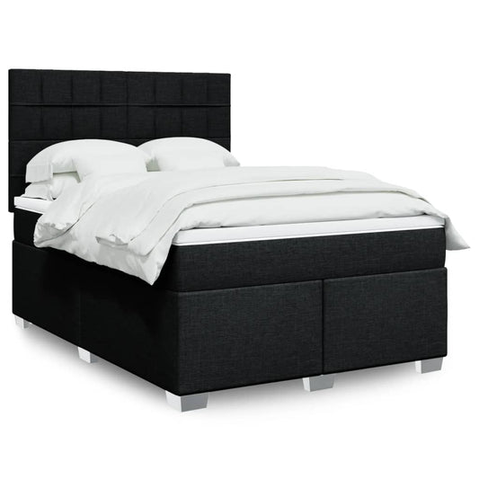 Box spring bed with mattress black 160x200 cm fabric