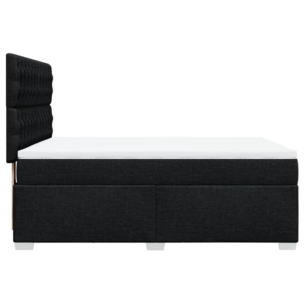 Box spring bed with mattress black 160x200 cm fabric
