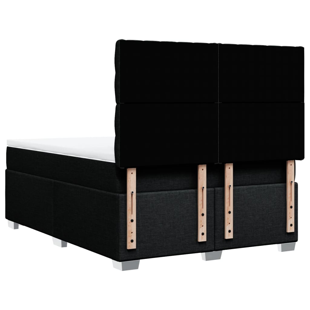 Box spring bed with mattress black 160x200 cm fabric