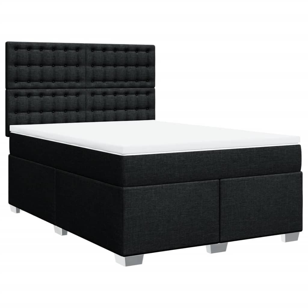 Box spring bed with mattress black 160x200 cm fabric
