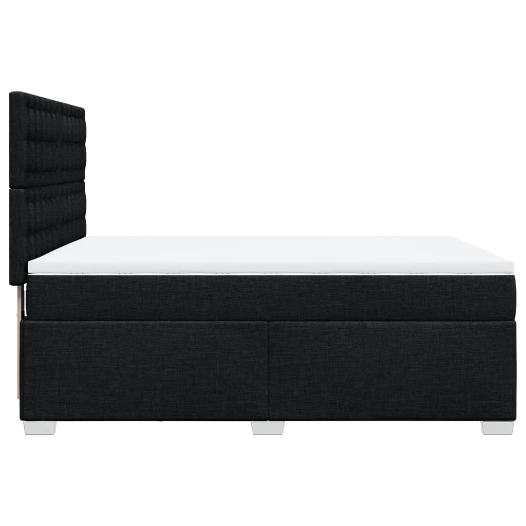 Box spring bed with mattress black 160x200 cm fabric