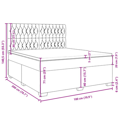 Boxspringbett mit Matratze Taupe 180x200 cm Stoff