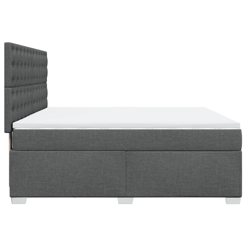 Boxspringbett mit Matratze Dunkelgrau 180x200 cm Stoff
