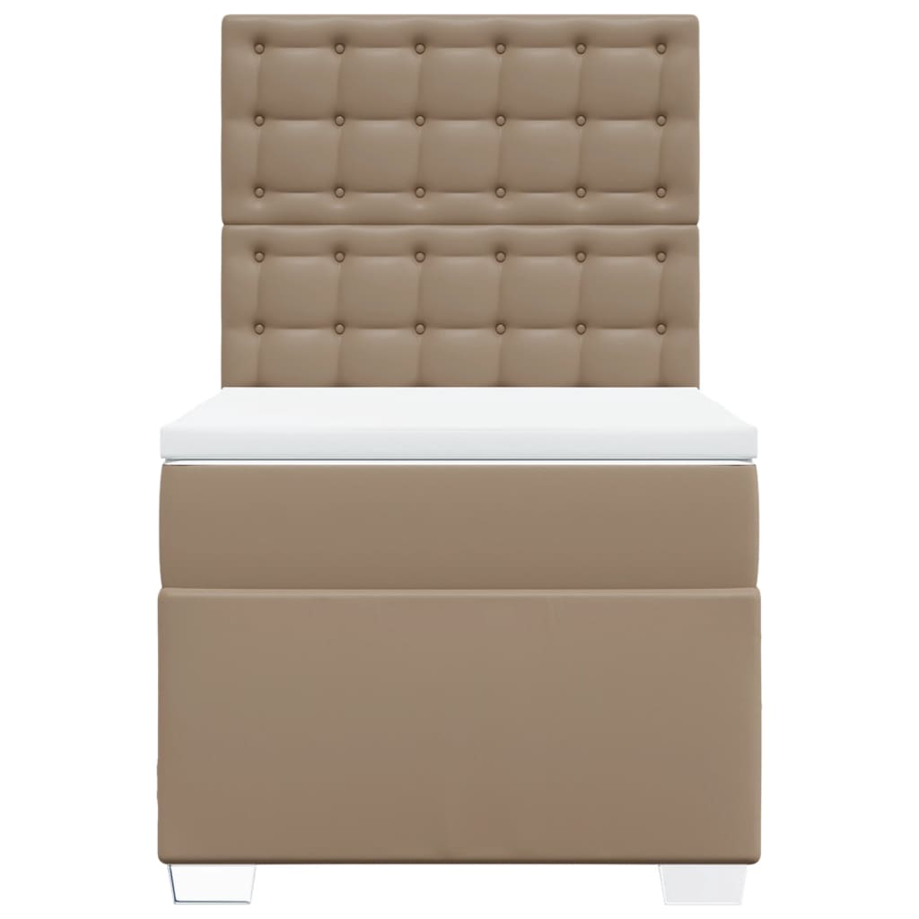 Boxspringbett mit Matratze Cappuccino-Braun 80x200cm Kunstleder