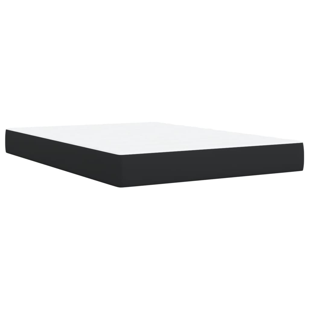 Boxspringbett mit Matratze Schwarz 140x190 cm Kunstleder