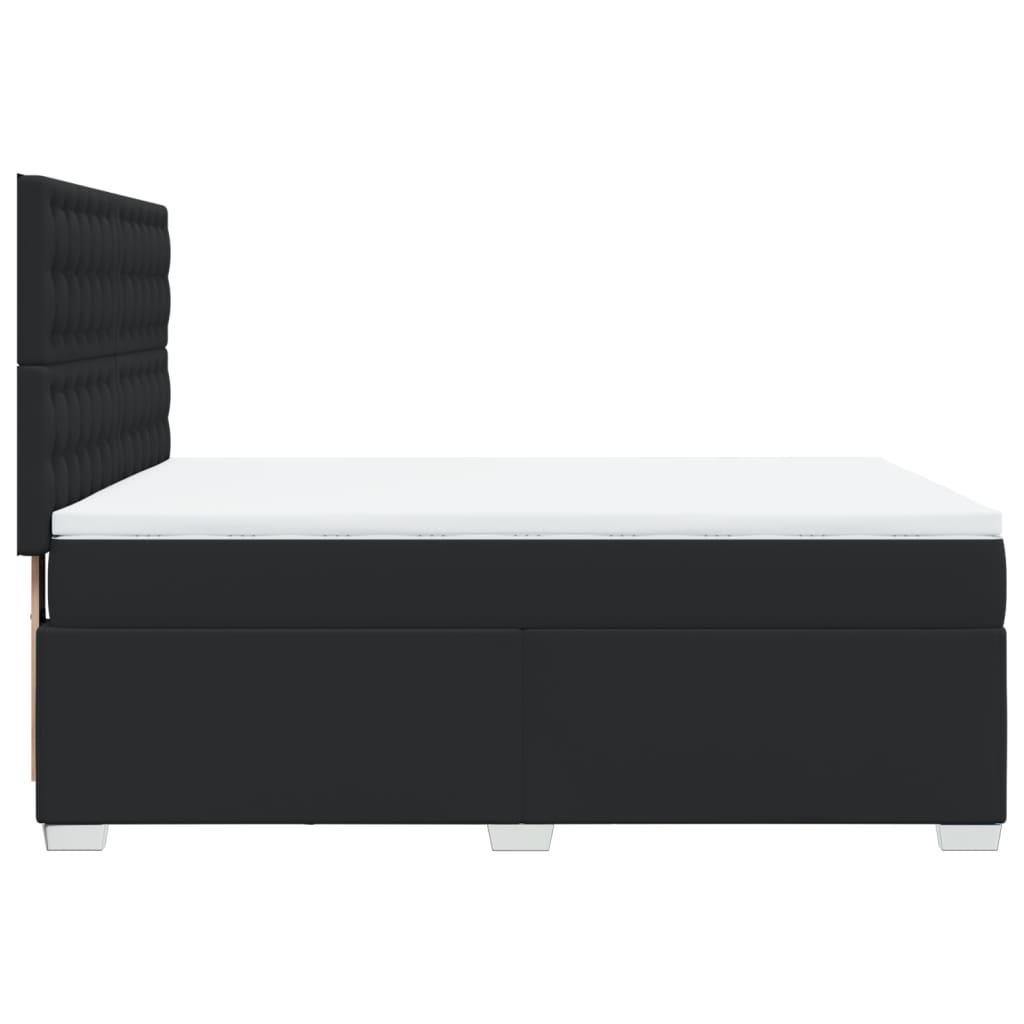 Boxspringbett mit Matratze Schwarz 140x190 cm Kunstleder