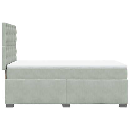 Boxspringbett mit Matratze Hellgrau 80x200 cm Samt