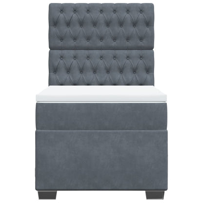 Boxspringbett mit Matratze Dunkelgrau 90x190 cm Samt