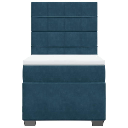 Boxspringbett mit Matratze Blau 90x200 cm Samt