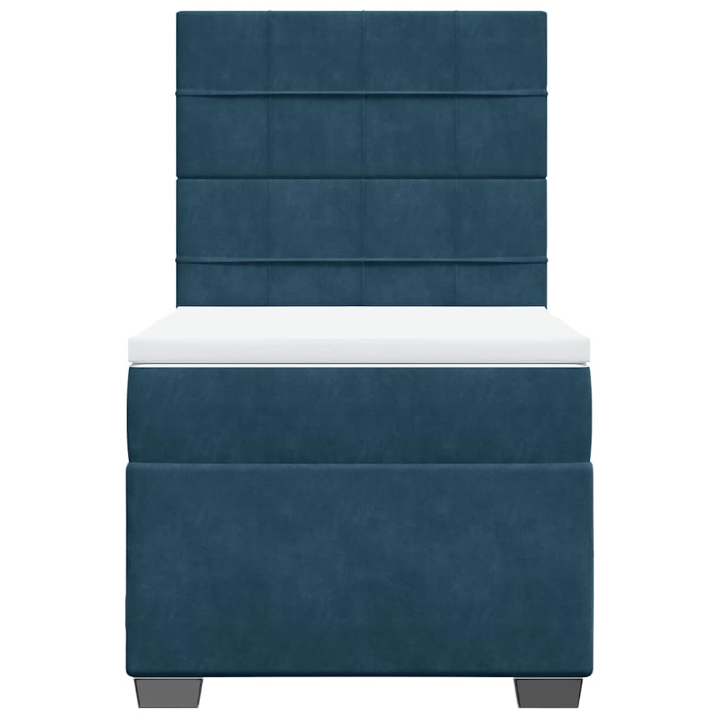 Boxspringbett mit Matratze Blau 90x200 cm Samt