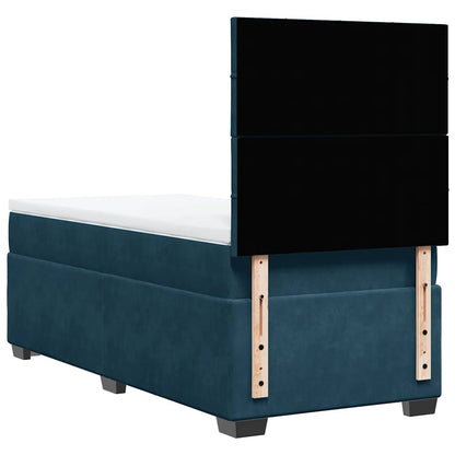 Boxspringbett mit Matratze Blau 90x200 cm Samt