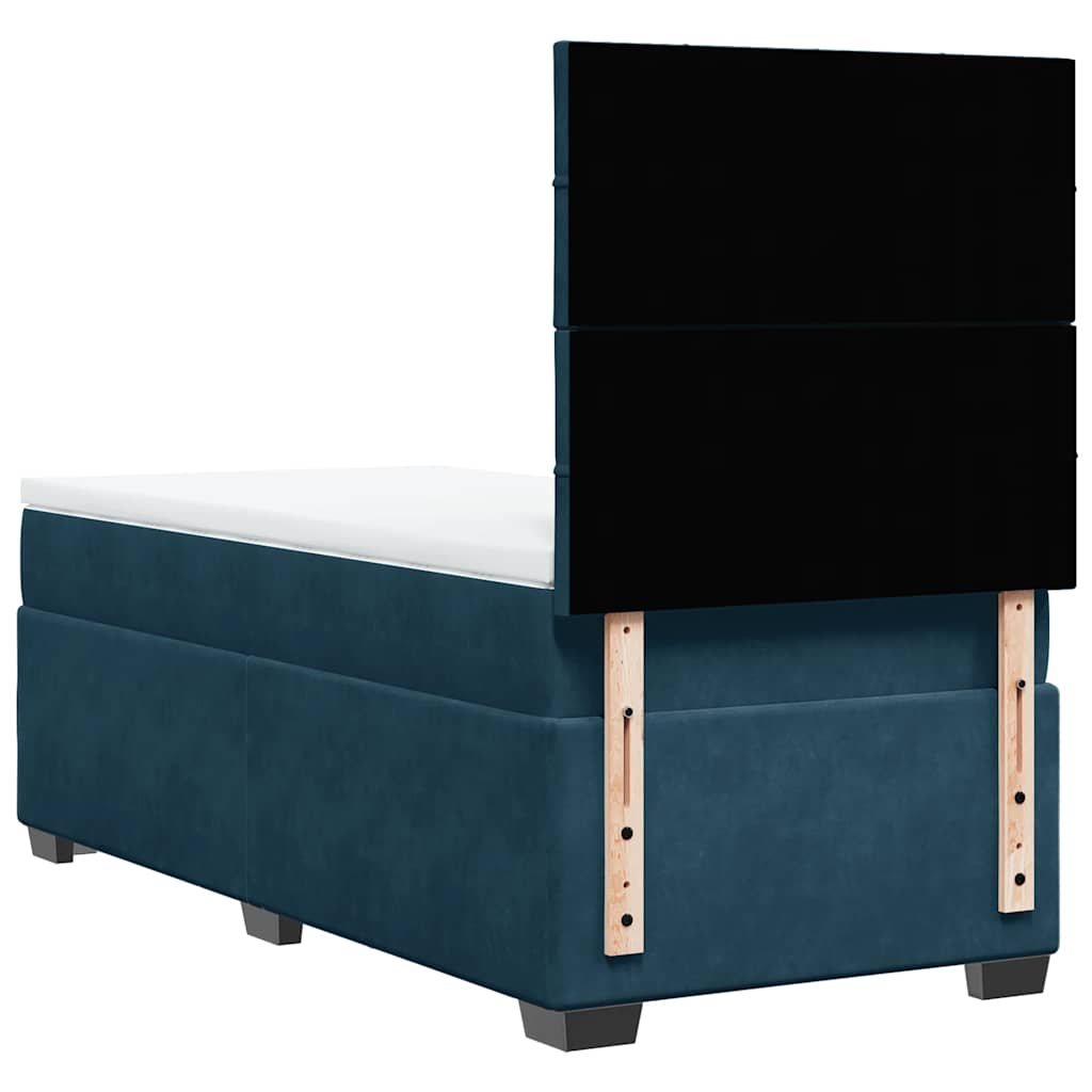 Boxspringbett mit Matratze Blau 90x200 cm Samt