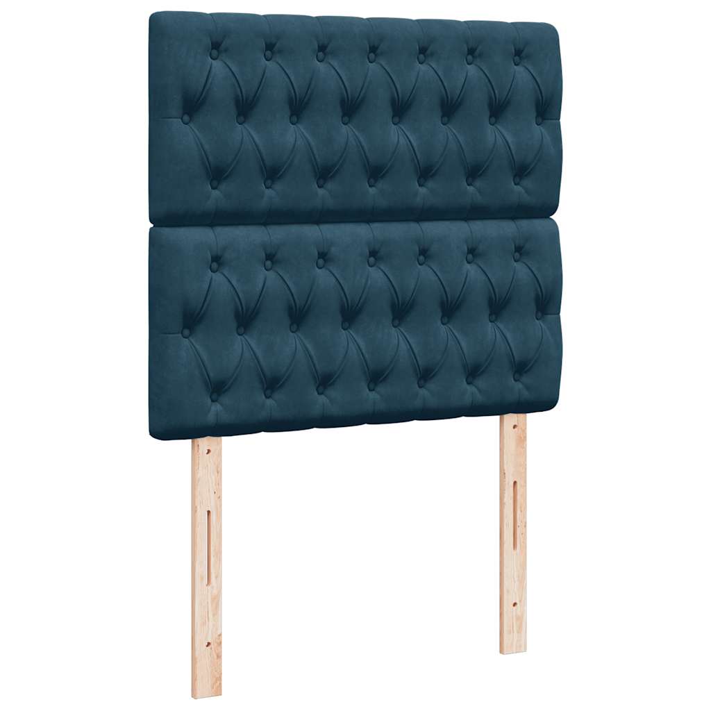 Boxspringbett mit Matratze Blau 90x200 cm Samt