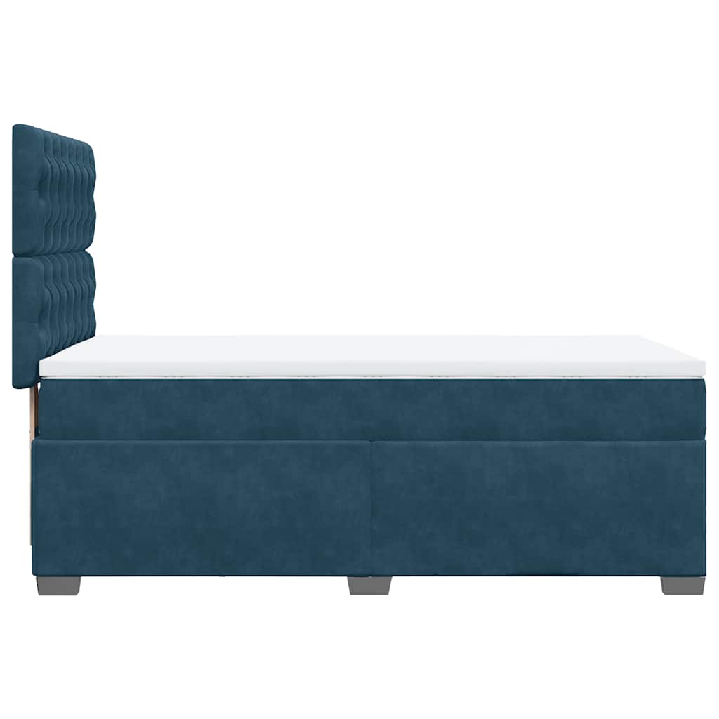 Boxspringbett mit Matratze Blau 90x200 cm Samt