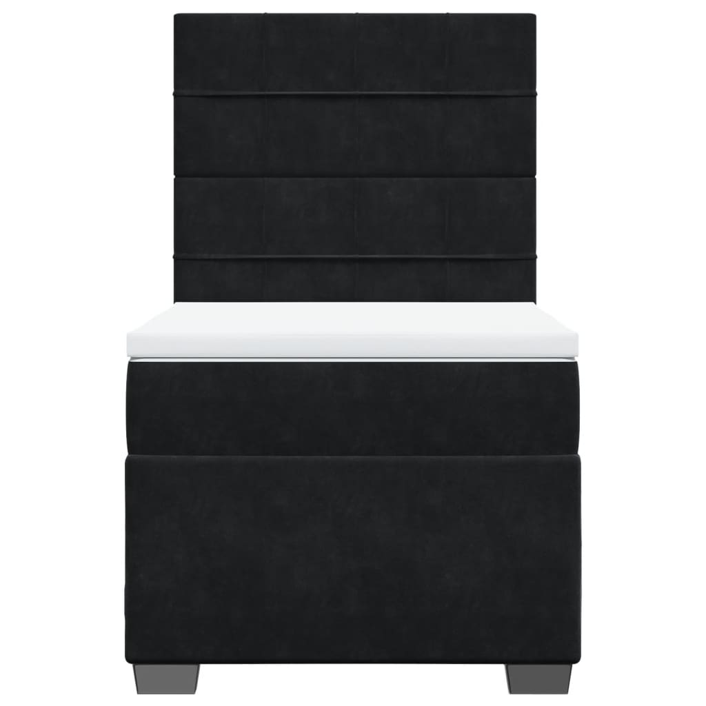 Boxspringbett mit Matratze Schwarz 100x200 cm Samt