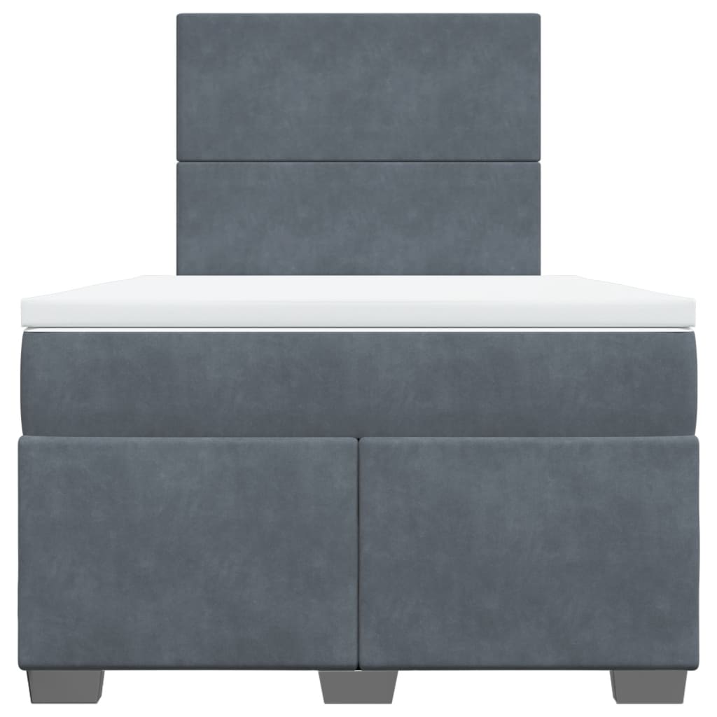 Boxspringbett mit Matratze Dunkelgrau 120x190 cm Samt