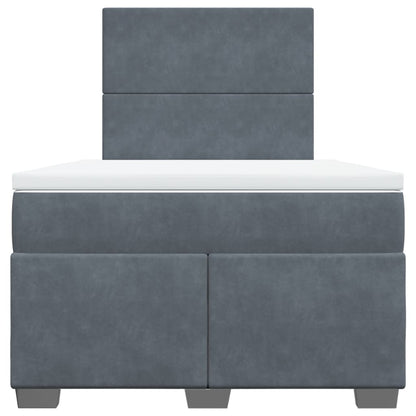 Boxspringbett mit Matratze Dunkelgrau 120x190 cm Samt