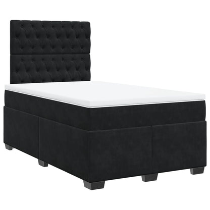 Boxspringbett mit Matratze Schwarz 120x190 cm Samt