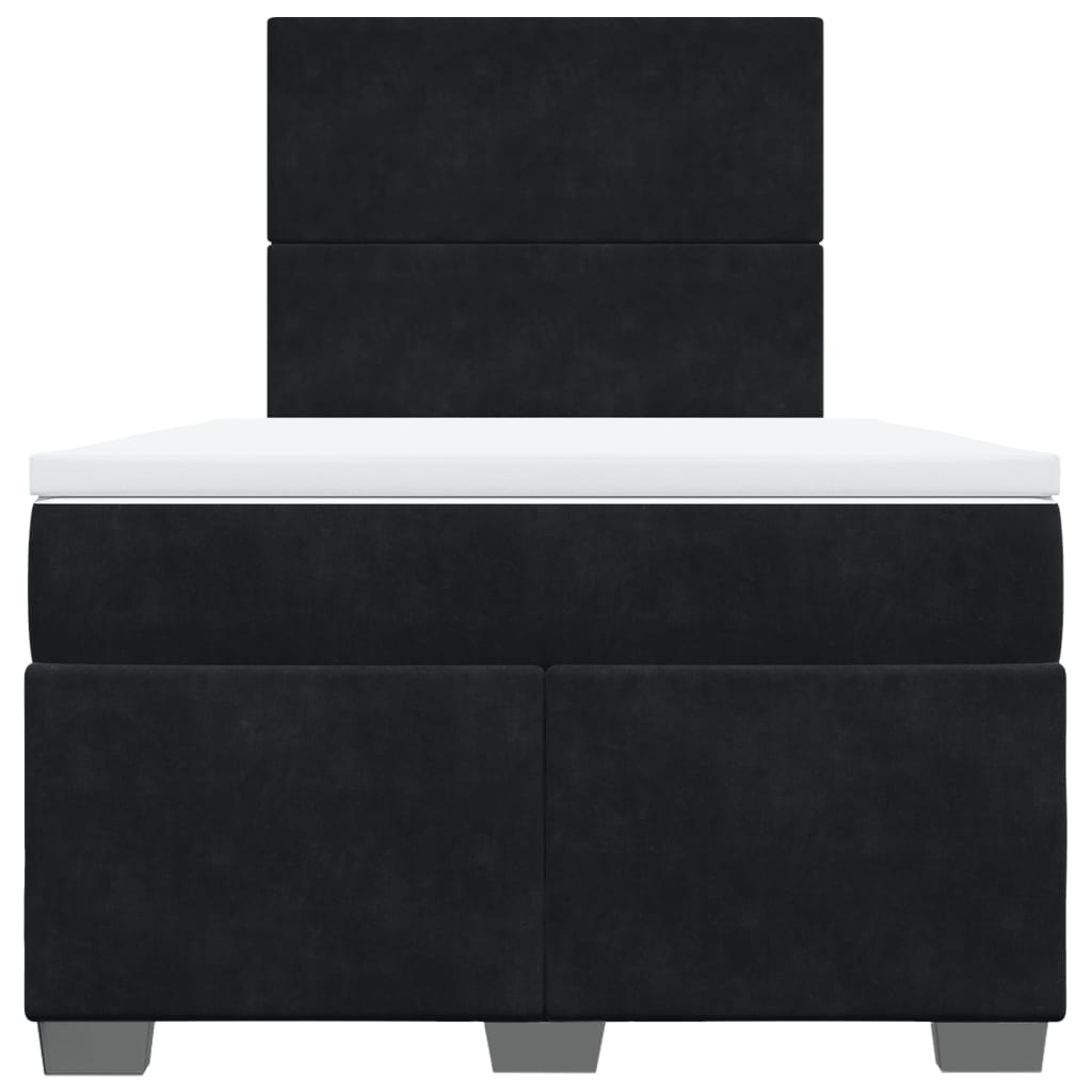 Boxspringbett mit Matratze Schwarz 120x200 cm Samt