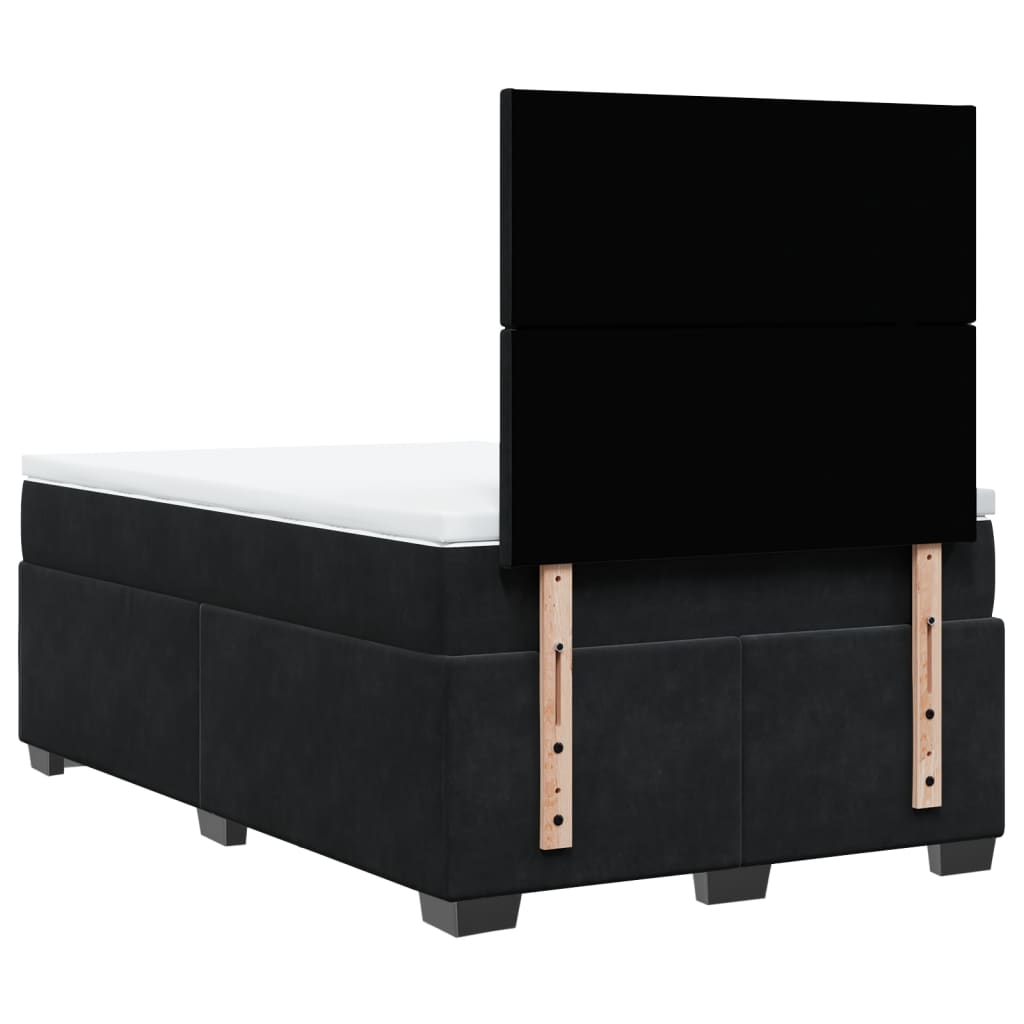 Boxspringbett mit Matratze Schwarz 120x200 cm Samt
