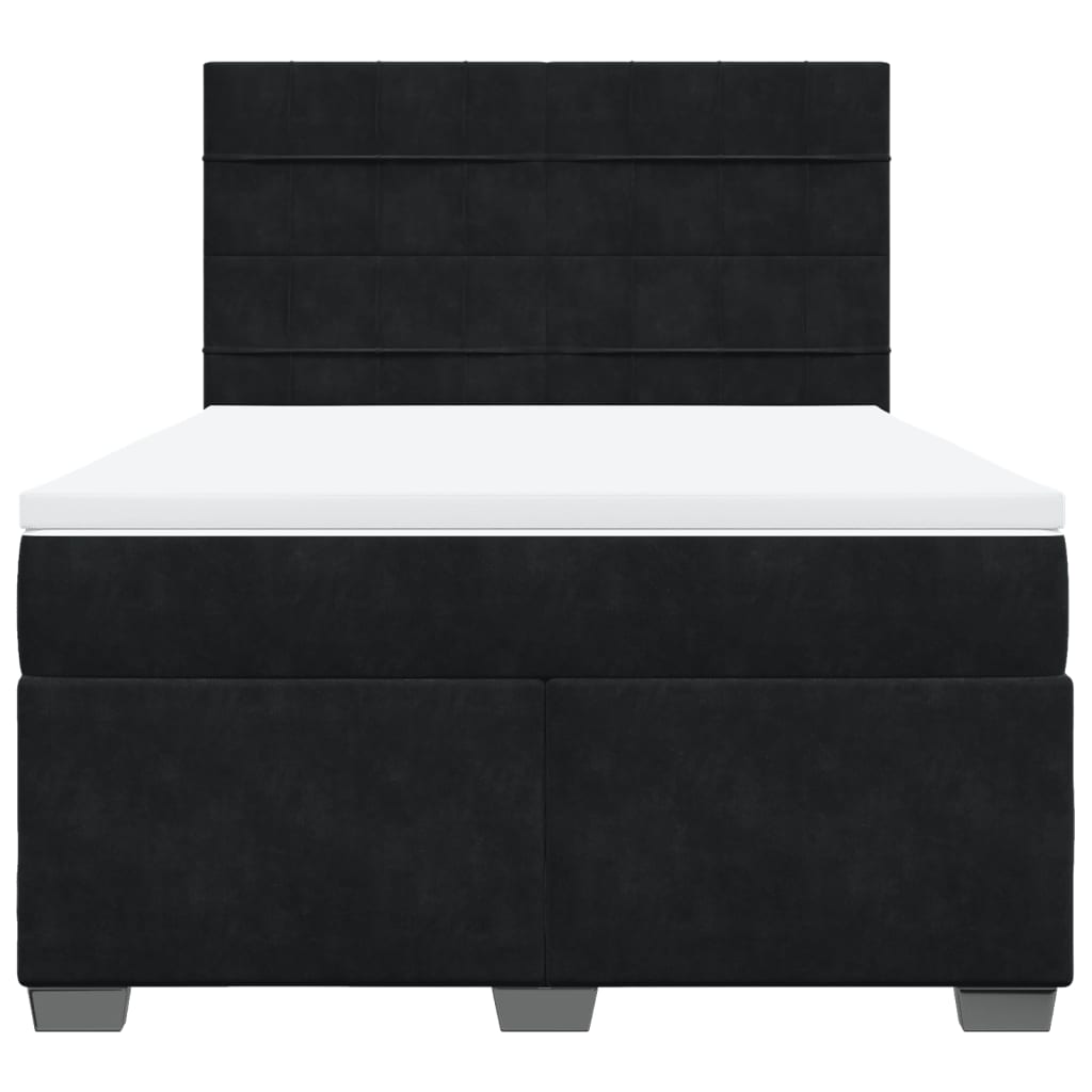 Box spring bed with mattress black 160x200 cm velvet