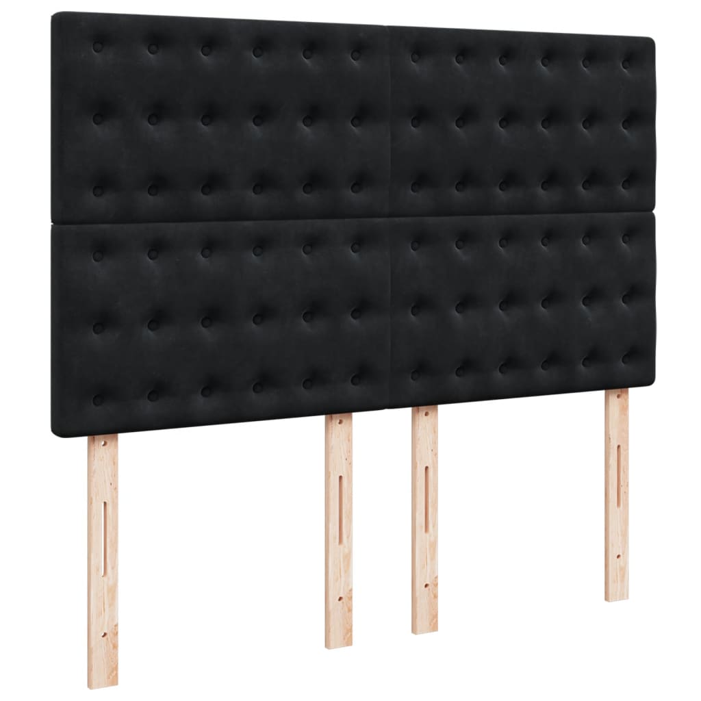 Box spring bed with mattress black 160x200 cm velvet