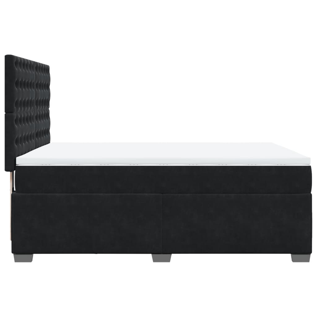 Box spring bed with mattress black 160x200 cm velvet