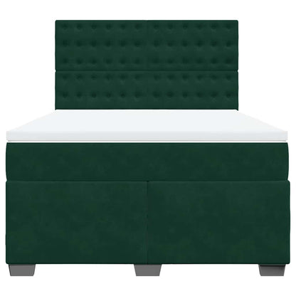 Boxspringbett mit Matratze Dunkelgrün 160x200 cm Samt