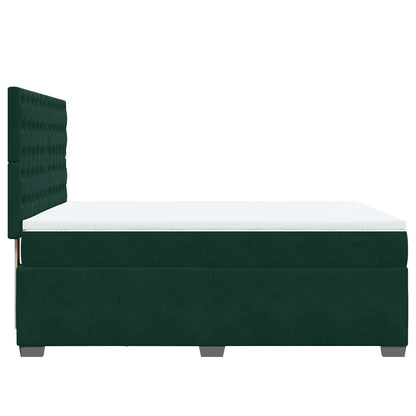 Boxspringbett mit Matratze Dunkelgrün 160x200 cm Samt