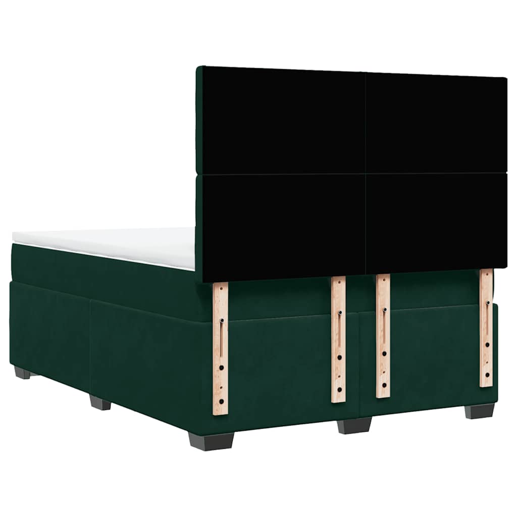 Boxspringbett mit Matratze Dunkelgrün 160x200 cm Samt