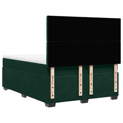 Boxspringbett mit Matratze Dunkelgrün 160x200 cm Samt