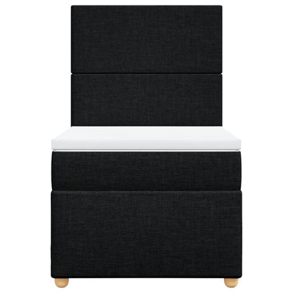 Boxspringbett mit Matratze Schwarz 80x200 cm Stoff