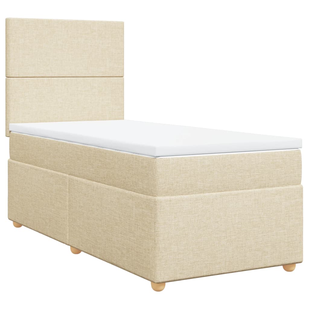 Boxspringbett mit Matratze Creme 80x200 cm Stoff