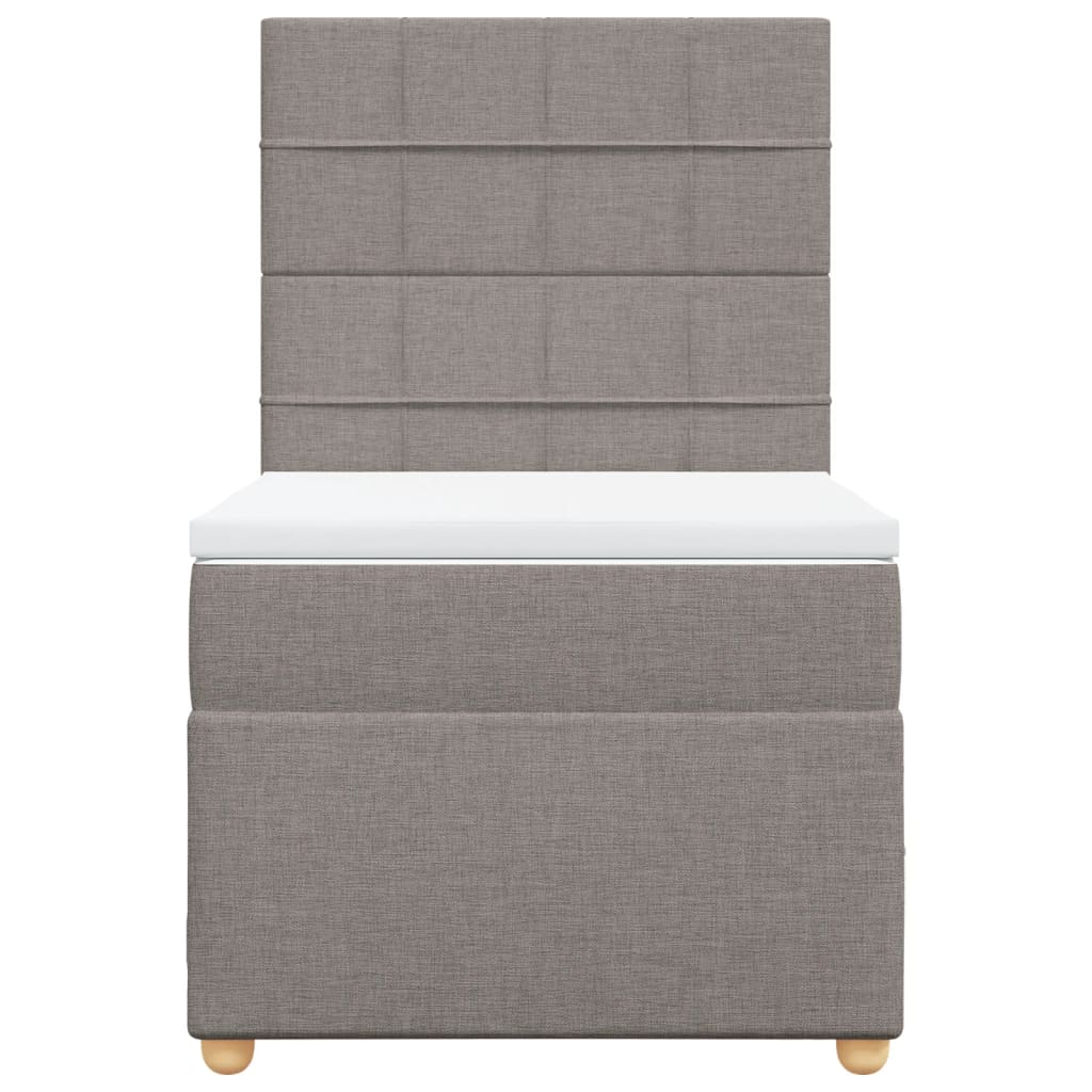 Boxspringbett mit Matratze Taupe 80x200 cm Stoff