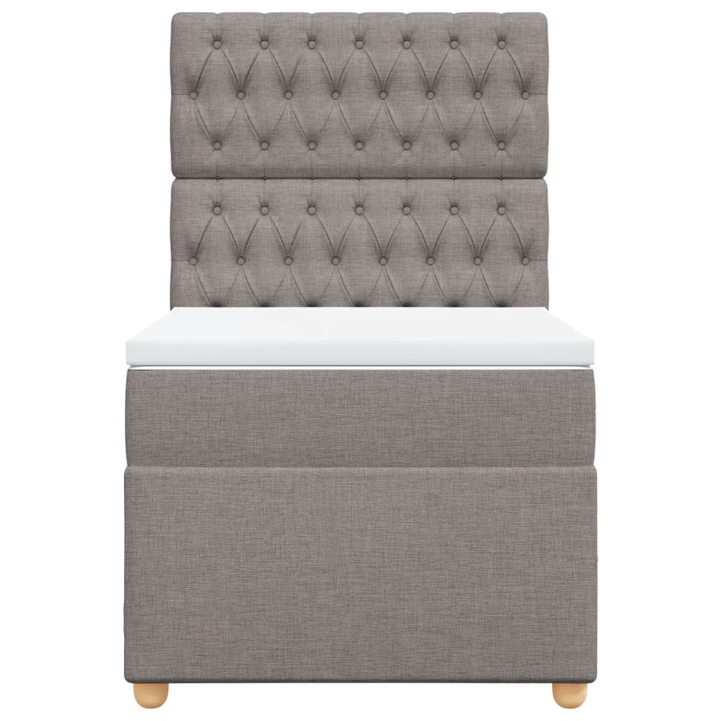 Boxspringbett mit Matratze Taupe 80x200 cm Stoff