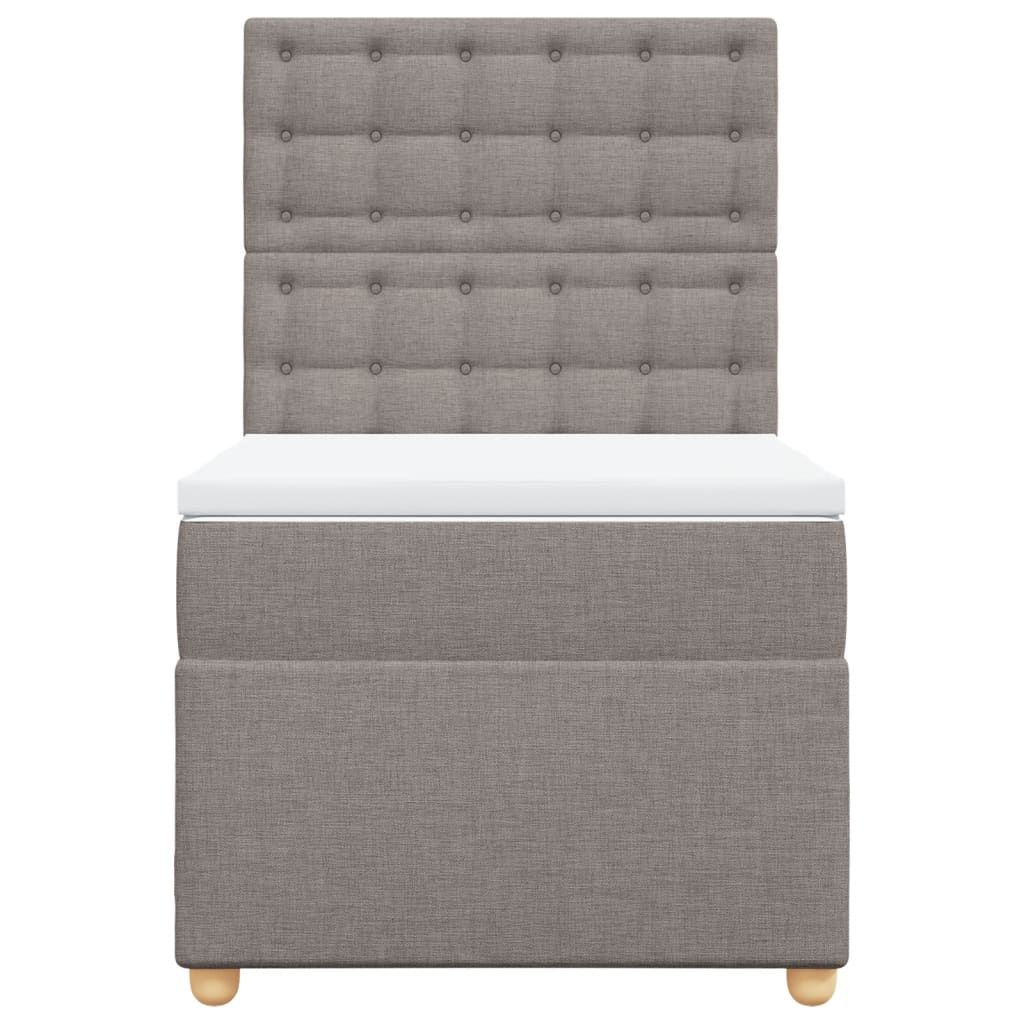 Boxspringbett mit Matratze Taupe 80x200 cm Stoff