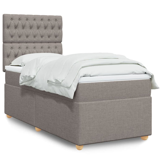 Boxspringbett mit Matratze Taupe 90x190 cm Stoff