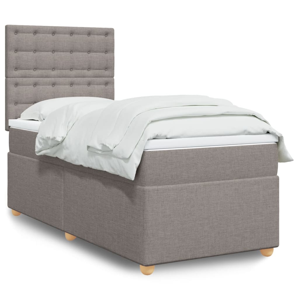 Boxspringbett mit Matratze Taupe 90x190 cm Stoff