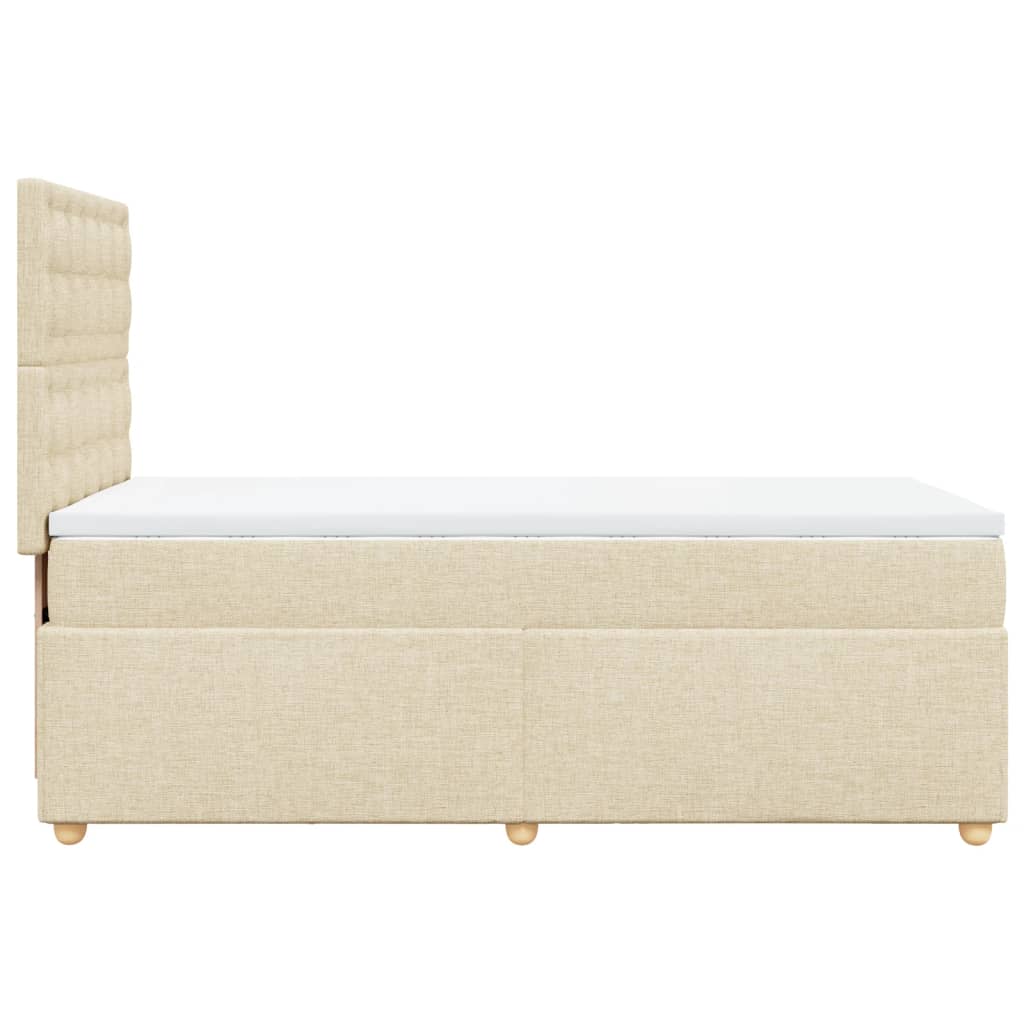 Boxspringbett mit Matratze Creme 90x190 cm Stoff