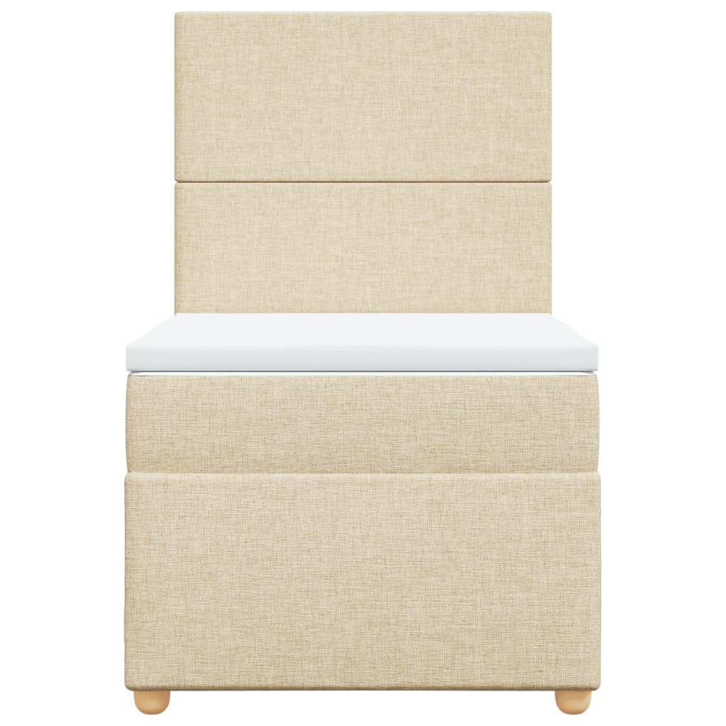 Boxspringbett mit Matratze Creme 90x200 cm Stoff