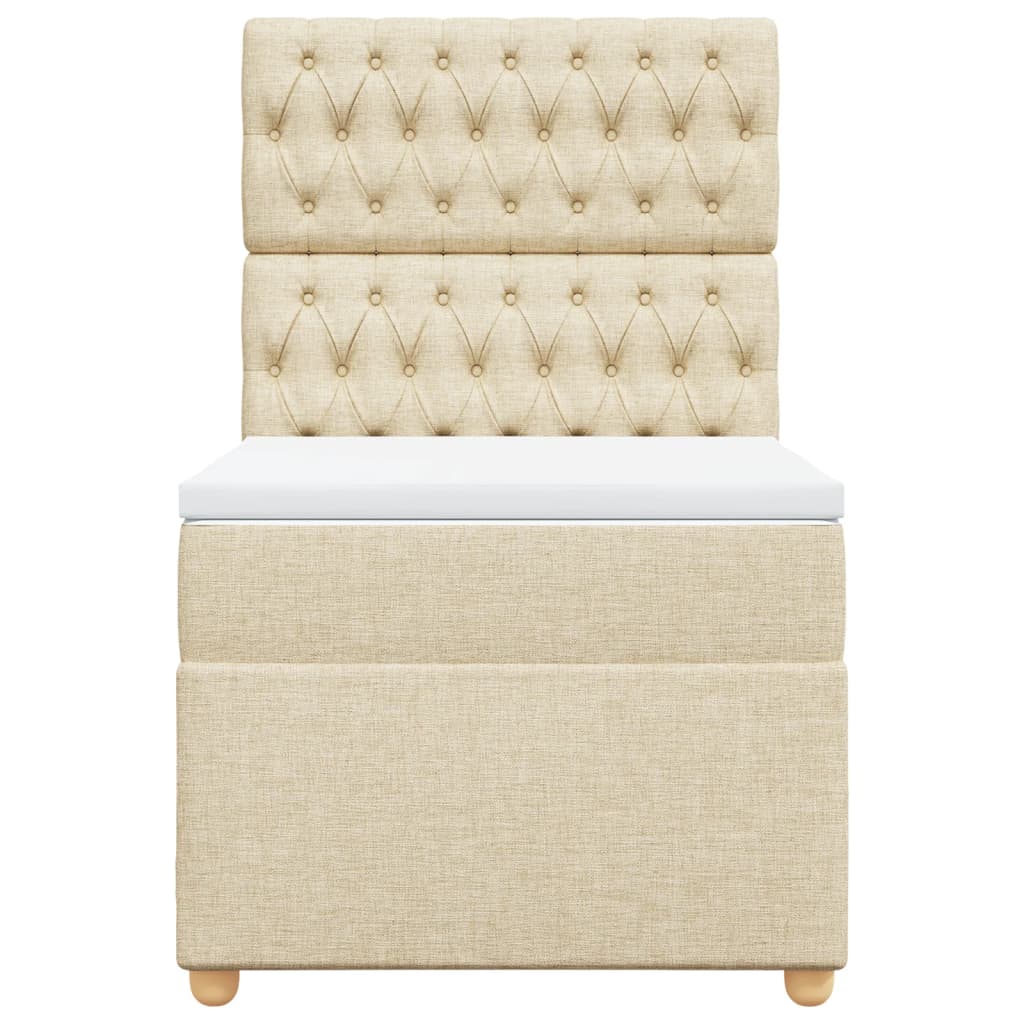 Boxspringbett mit Matratze Creme 90x200 cm Stoff