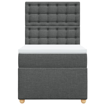 Boxspringbett mit Matratze Dunkelgrau 90x200 cm Stoff