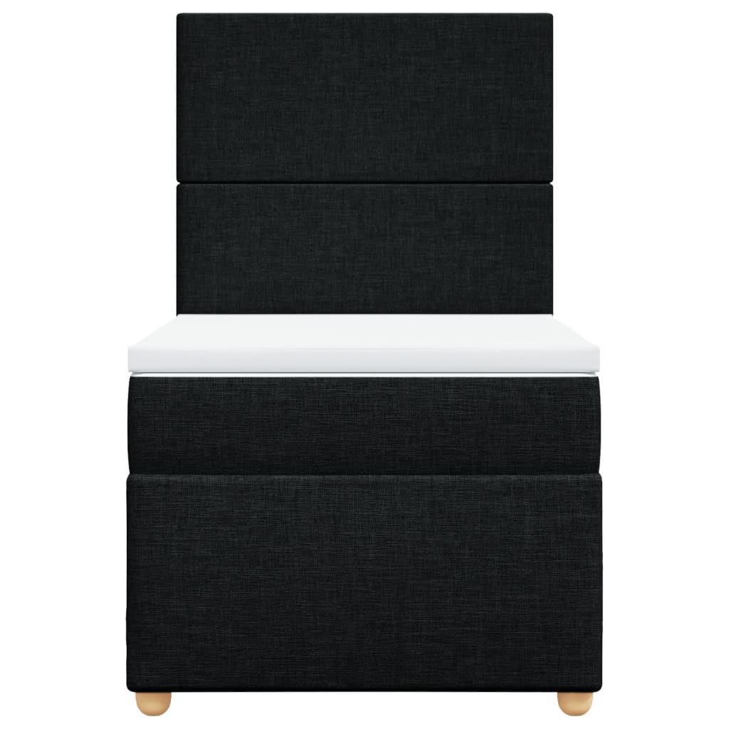 Boxspringbett mit Matratze Schwarz 100x200 cm Stoff